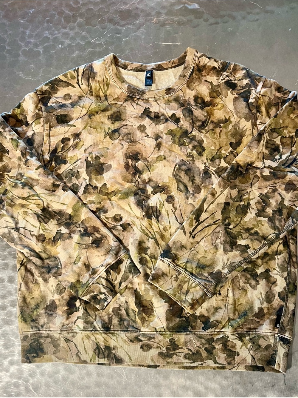 NWT AG Adriano Goldschmied Arc Sweatshirt in "Hidden Bloom Green" Size XL